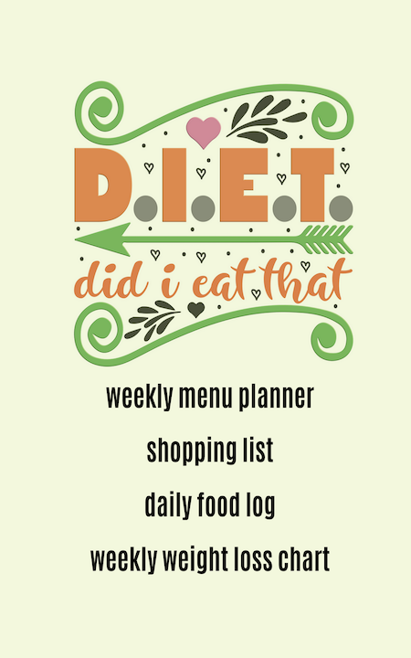 Did I Eat That? Weekly Menu Planner, Shopping List, Daily Food Log, Weekly Weight Loss Chart