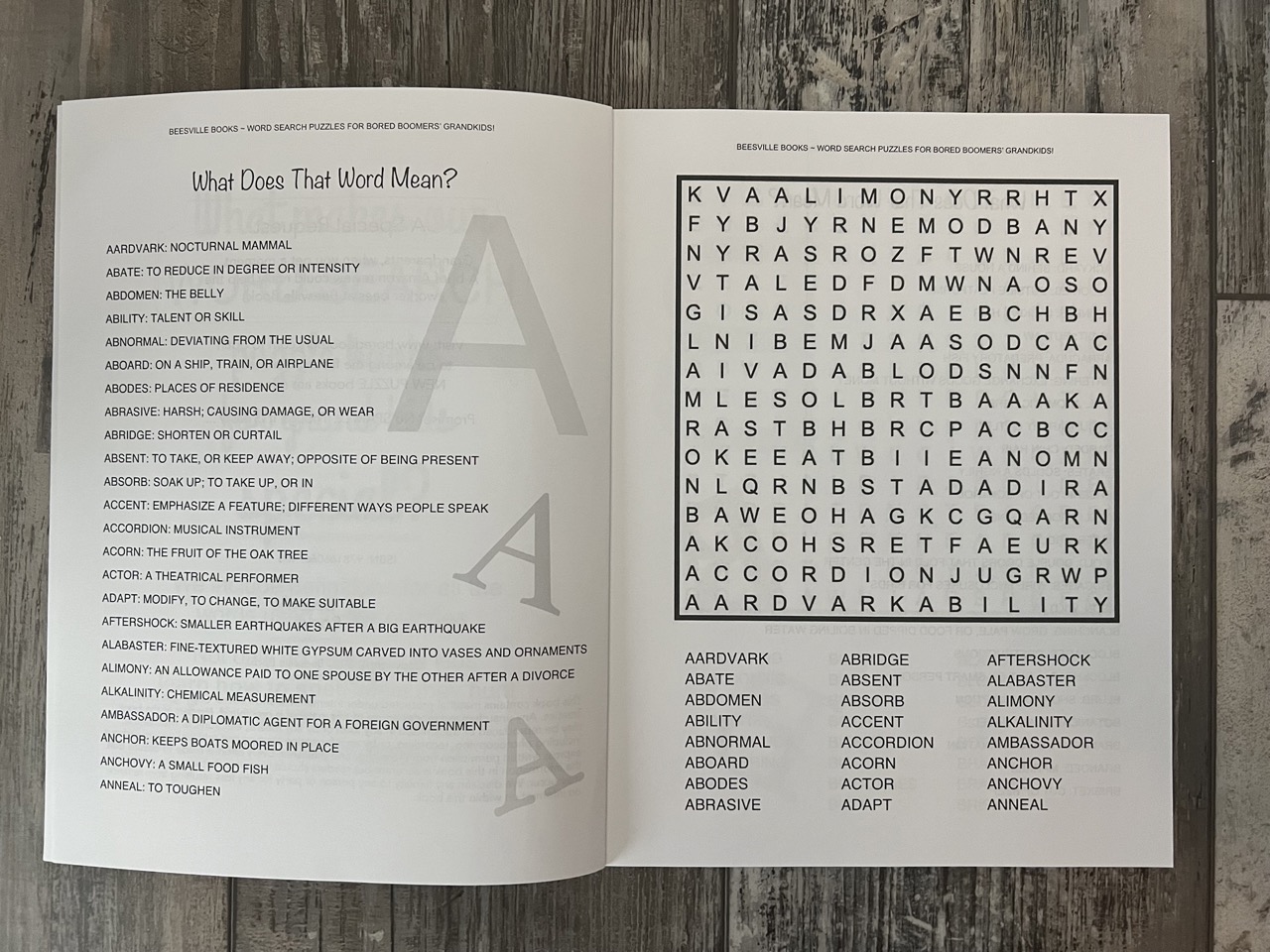 word search definitions exammple