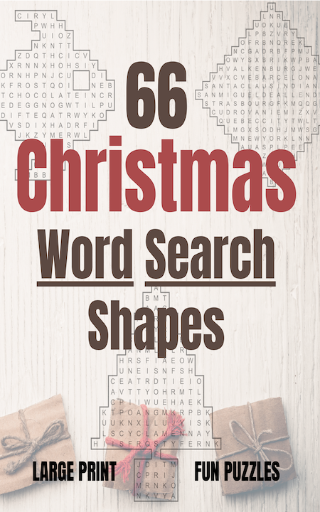 66 Christmas Word Search Shapes
Large Print